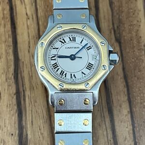 Vintage Santos de Cartier Octagon Yellow Gold / Steel Women's Watch